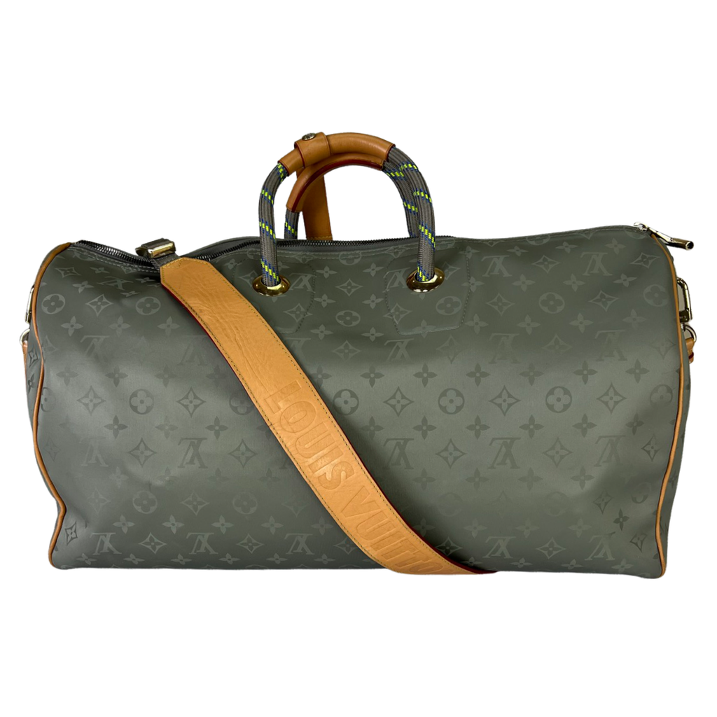 Louis Vuitton Keepall Bandouliere Monogram Titanium 50 Grey in Canvas with  Titanium-tone